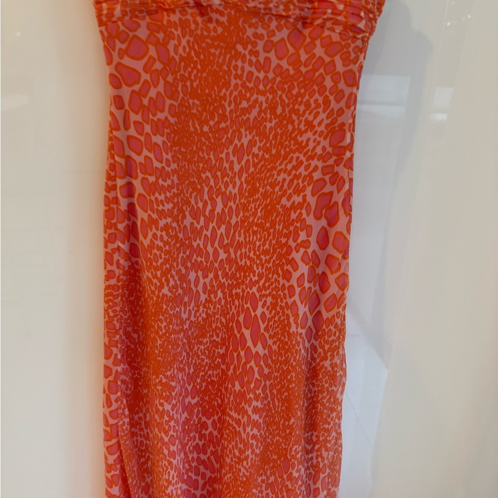 Laundry by Shelli Segal Elegant Orange and Pink Strapless Gown - Picture 9 of 9